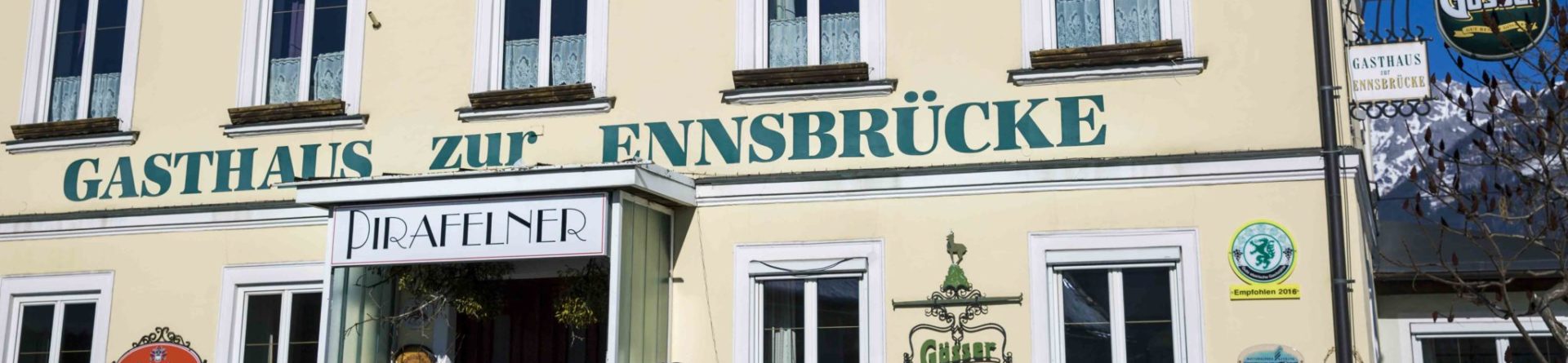 Eingangsbereich vom Gasthaus zur Ennbrücke